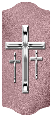 DARAY-C-517-SL-SH-OR Silver 3 Crosses Shimmer Orchid